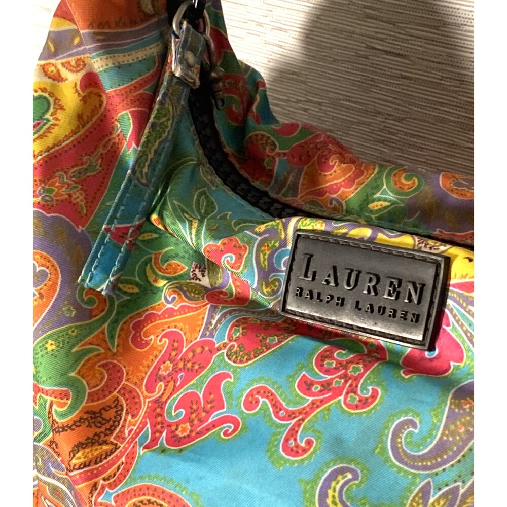 LAUREN Ralph Lauren Psychedelic Multicolor Paisley Hobo Shoulder Bag